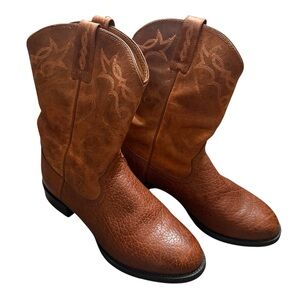 Ariat Men’s 8.5 EE Brown Leather Western Cowboy Boots Pull-On Extra Wide